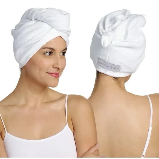 Turbie Twist Microfiber Terry Cloth Hair Towel Wrap. Quick Dry Hair Turban - Women | Color: White | Size: s
