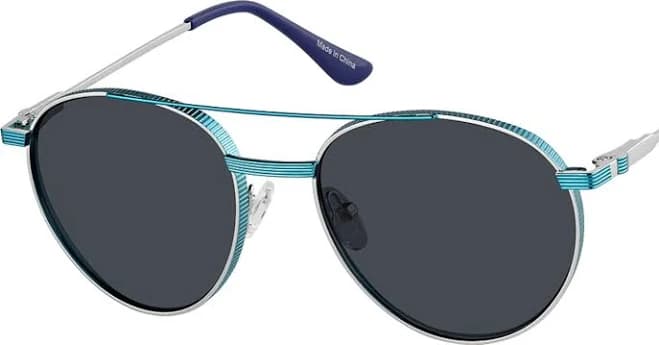 Zenni Women's Aviator Stainless Steel Sunglasses with Nose Pads