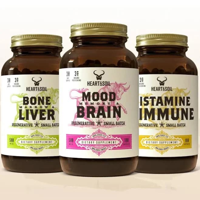 Heart & Soil Stress Support Stack Grass-Fed Organ Supplement