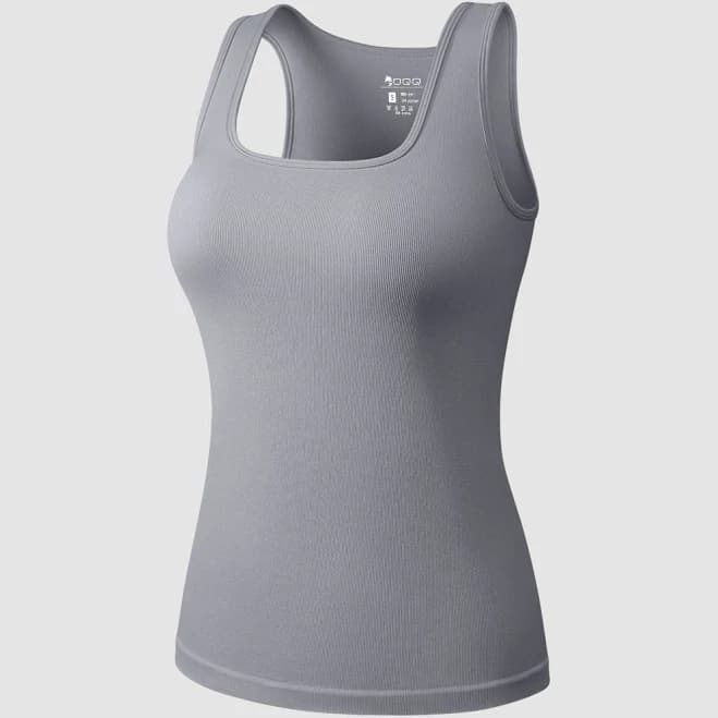 Square Neck Fitted Layer Sleeveless Tank Tops
