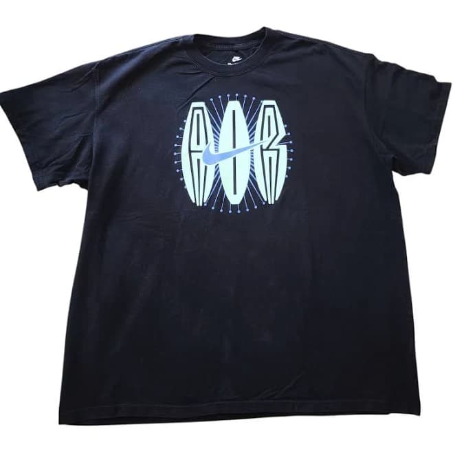 Nike AIR Graphic T-Shirt XXL Black Loose Fit Tee