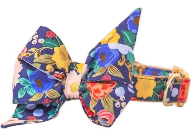 Crew Lala Midnight Floral Belle Bow Dog Collar