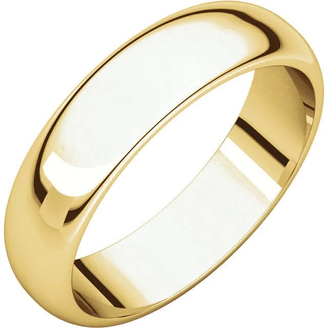 10K Yellow Gold High Polished Domed Wedding Band