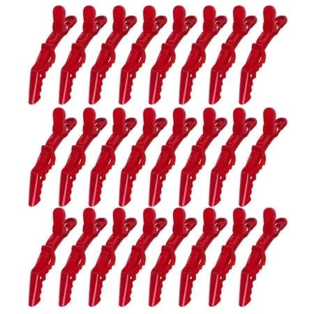 24 Pcs Red Large Alligator Hair Clips for Styling Sectioning, Pro Salon Clips for Hair Coloring Cutting, Hair Styling Accessories for Women