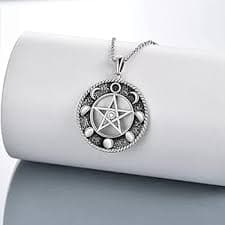 YAFEINI Pentacle Pentacle Pendant Necklace 925 Sterling Silver Wiccan Star Crescent Moon Jewelry for Women Men Gifts Sterling Silver, Sterling Silver : Amazon.com.be: Fashion