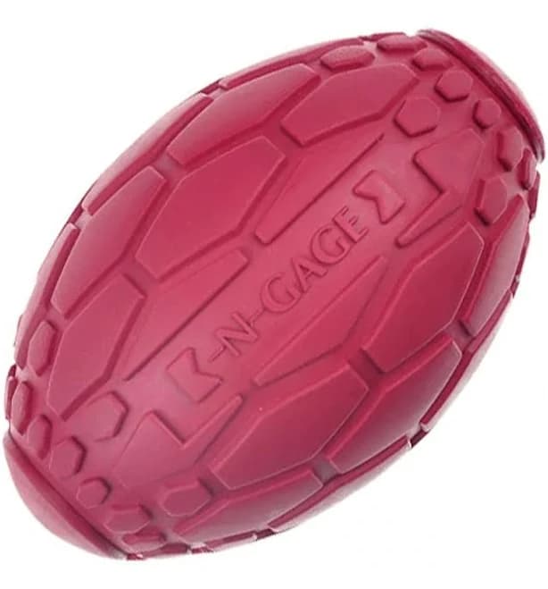 Textured Rubber Football Dog Toy RED / LARGE