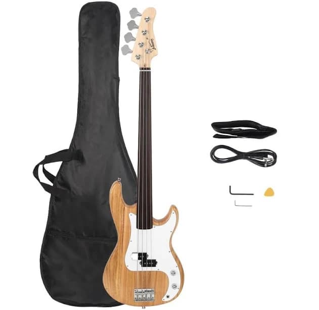 Glarry Fretless Electric Bass Guitar Full Size 4 String