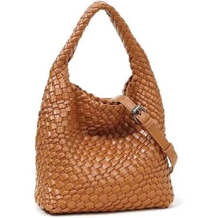 Women's Knoted Woven Leather Hobo Bag