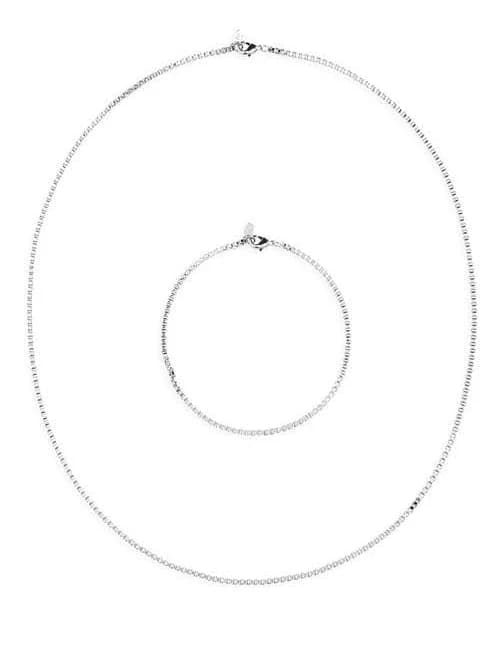 Argento Vivo Men's Sterling Silver Box Chain & Bracelet Set