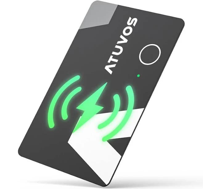 2025 New [Apple MFi Certified] ATUVOS Rechargeable Wallet Tracker Card, Slim 1.6mm Wallet Card Tracker Tag Works with Apple Find My (iOS Only), Item Locator for Luggage Tags, IP67 Waterproof, 1 Pack