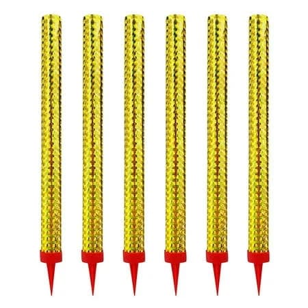 Pack of 6 Gold Cake Sparklers Smokeless and Long-Lasting Candles for Birthdays, Weddings, and Celebrations, Green