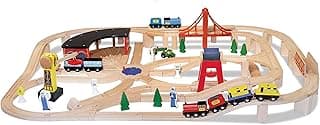 Wooden Railway Set, 130 Pieces