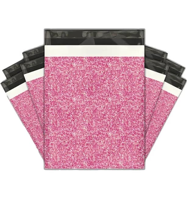 Designer Poly Mailers with Pink Confetti