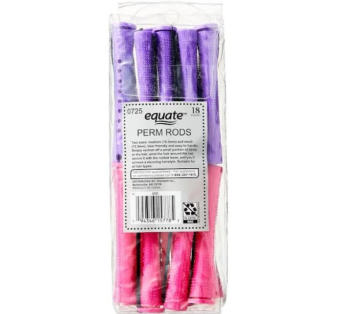 Equate Perm Rods, 18 Count, Size: 6.75 inch x 2.5 inch x 1.75 inch, Multicolor