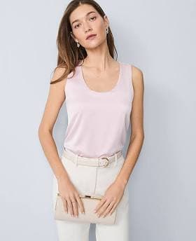 Ann Taylor Women's Mixed Media Tank Top