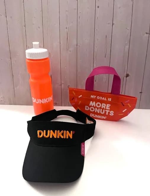Official Dunkin Donuts Merchandise With Visor, Water Bottle, And 2026