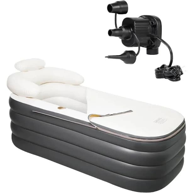 Inflatable Bathtub, Portable Bathtub Adult with Electric Air Pump, Freestanding Foldable Spa Tub
