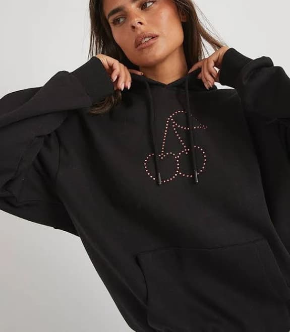 Skinnydip Women's Rhinestone Cherry Hoodie