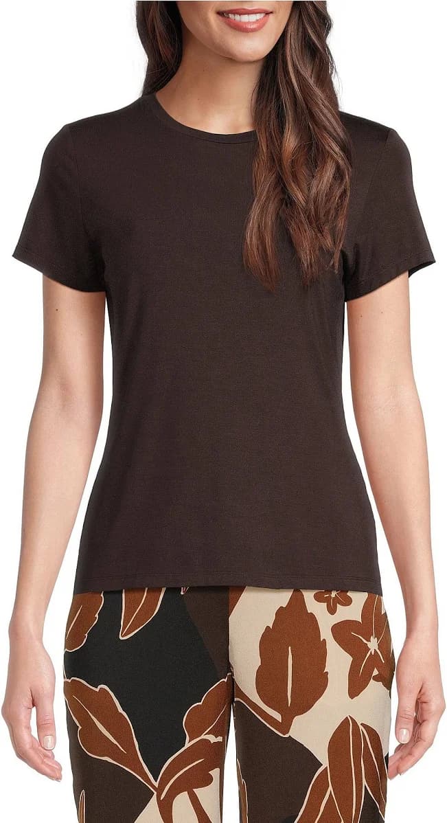 Alex Marie Ellen Crew Neck Short Sleeve Jersey Knit Shirt