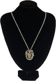 Amazon.com: Alilang Vintage Inspired Crystal Rhinestones Victorian Lady Cameo Pendant Necklace Maiden Flower Ribbon Bow Brooch Pin, Gold : Clothing, Shoes & Jewelry