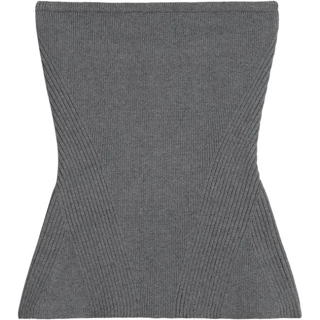 Apparis - ribbed-knit bandeau top - women - Polyester/Recycled Viscose/Nylon - XL - Grey