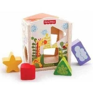 Fisher-Price Wood Shape Sorter Play Cube