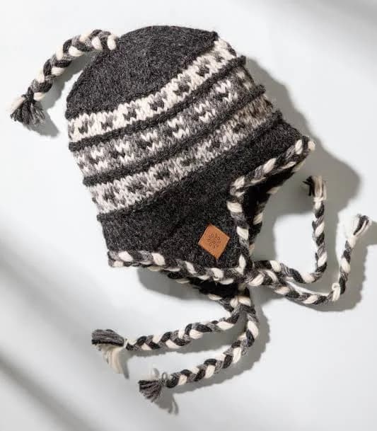 Tasseled Wool Kids' Earflap Hat