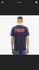 PUMA Men's Summer Print AOP Tee Sz M Blue/Orange