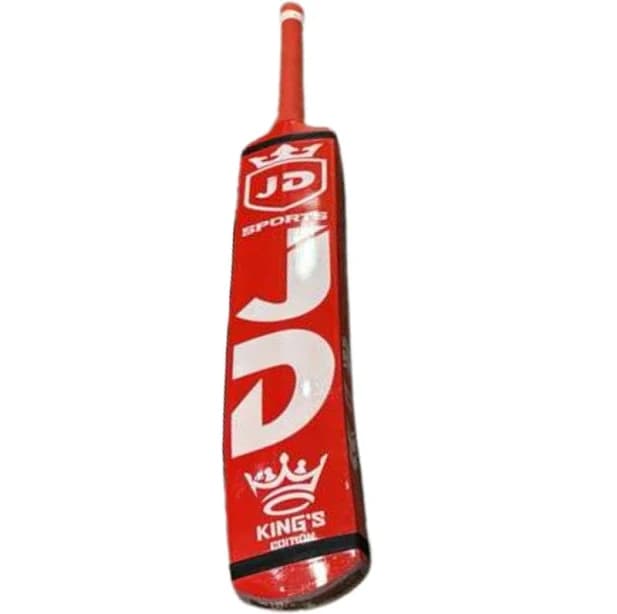 JD Sports Cricket Bat Kings Edition Hard Tennis Coca Wood Long Blade Red