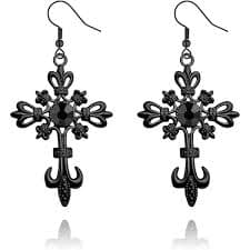 Amazon.com: KaFu Gothic Black Cross Earrings for Women,Emo Punk Grunge Earrings,Gothic Cross Halloween Costume Jewelry (cross-1): Clothing, Shoes & Jewelry