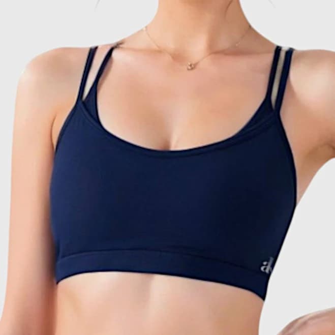 Anna-Kaci Women's Double Strap Scoop Neck Sports Bra