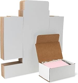 Amazon Basics Cardboard Shipping Mailer Boxes, 9" x 6" x 4", White, 25-Pack