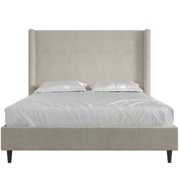 Birzer Queen Upholstered Wingback Bed Wade Logan