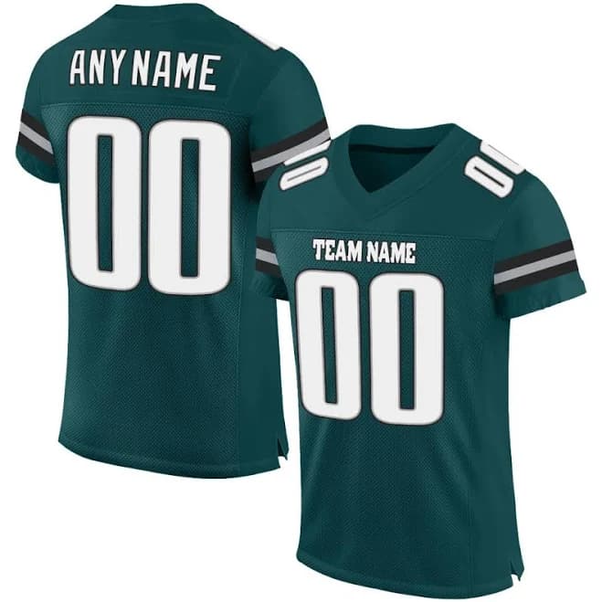 Custom Midnight Green White-Gray Authentic Football Jersey s