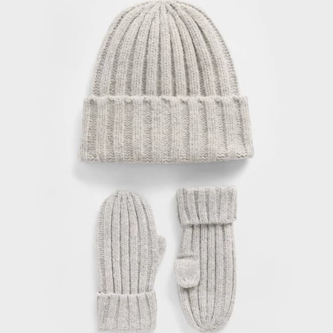 Gap Baby & Cashsoft Rib Beanie & Mittens Set