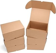 10x7x5 inch Shipping Boxes Set of 6 Brown, Inner Size 9.6x6.6x4.6 inch Cardboard Box Mailers for Small Business Packaging Mailing or Gift Wrapping Giving