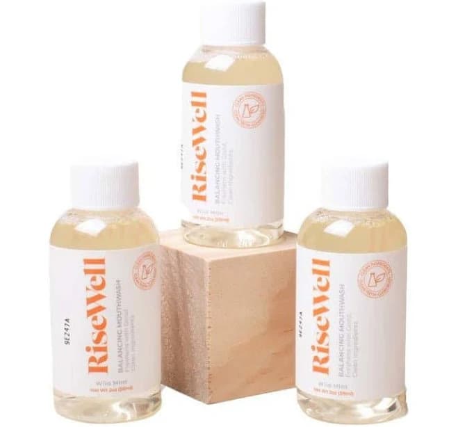 RiseWell Balancing Mouthwash Travel Pack (3 x 52ml) - Alkaline Formula with Cinnamon Extract, Eucalyptus Oil, Sodium Bicarbonate, Tea Tree Oil,