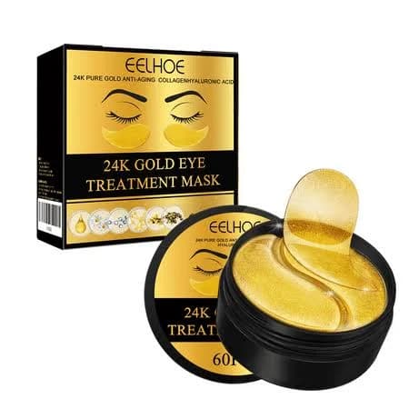 24k Gold Eye Mask 60pcs - Under Eye Patches Golden Under Eye Mask For Dark Circles And Puffiness Bags And With Collagen Relieves Pressure And Reduces