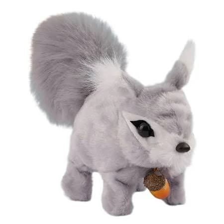 Realistic Squirrel Stuffed Animal,Lifelike Squirrel Model Plush Toy,Unique Plush Gift Collection for Birthday,Valentine's Day Gift,7.8 Inches(Grey),