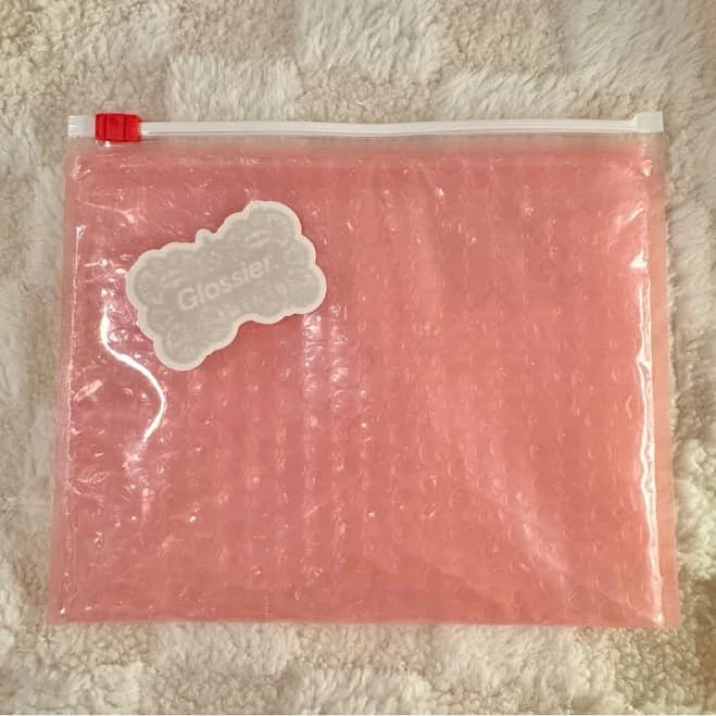 Glossier Accessories | Glossier Pink Pouch W/ Sticker | Color: Pink | Size: Os | Xhellomiffyx's Closet