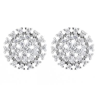 Amy and Annette 14K Gold Sterling Silver Cluster Stud with Crystals