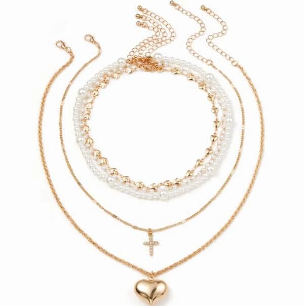 Heart & Cross Beaded Necklace