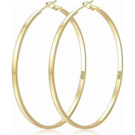 Sterling Silver Large Hoop Earrings