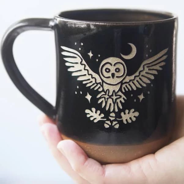 Owl + Oak Farmhouse Style Handmade Pottery Mug