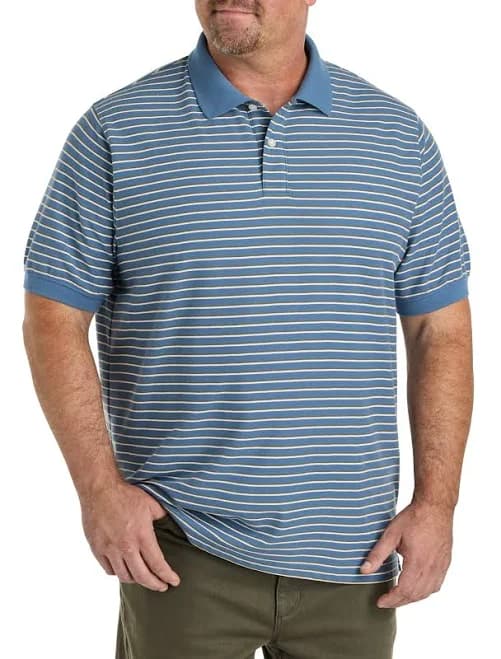 Harbor Bay Men's Big & Tall Striped Polo Shirt