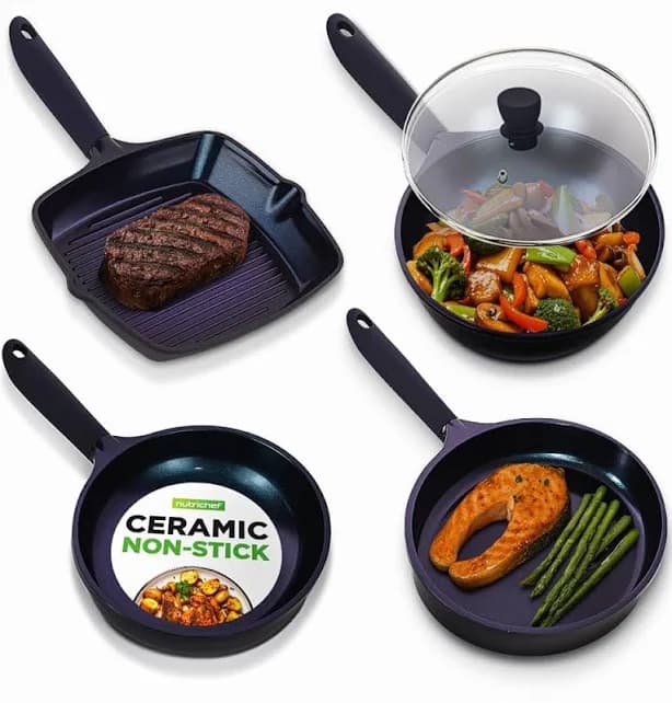 NutriChef 5-Piece Nonstick Frying Pan Set