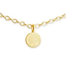Gold plated necklace Tiny Textured Coin Disc