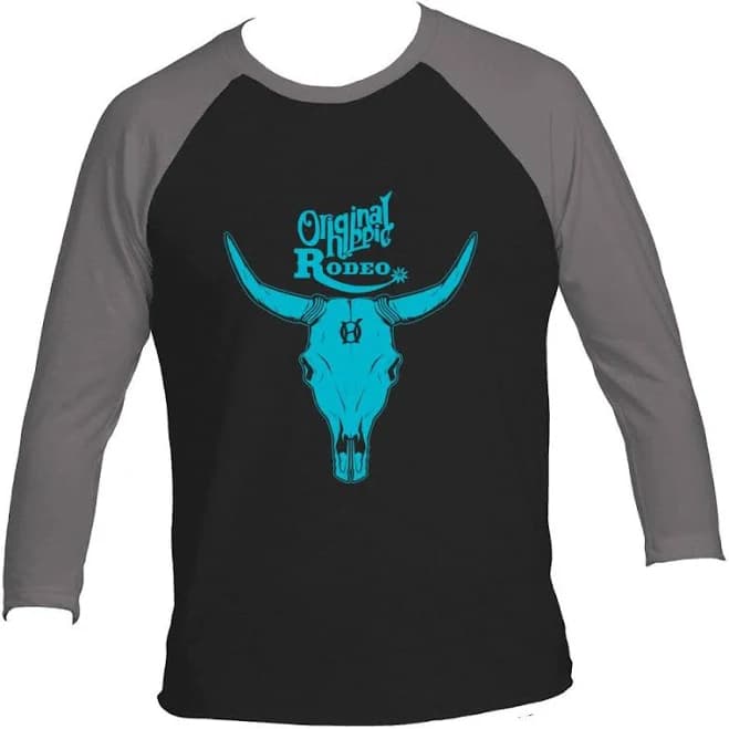Vintage 3/4 Raglan Tri-Blend Bull Skull