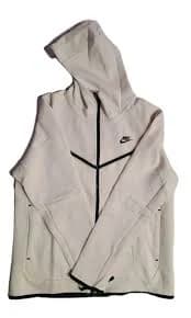 Nike Sportswear Tech Fleece Full-Zip Hoodie White Black Men's l CU4489 030 Nwt.