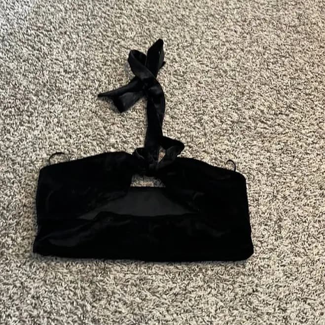 Velvet Halter Top with Cut Outs